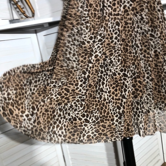 Vintage Y2K Pure Energy Animal Print Chiffon Strapless Brown Black 4X - Picture 9 of 12